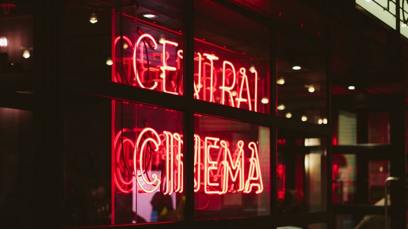 inscription, neon, window, light, glass, 4k