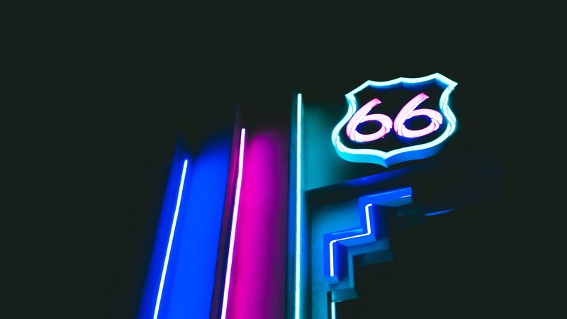 neon, backlight, signboard, numbers, 4k