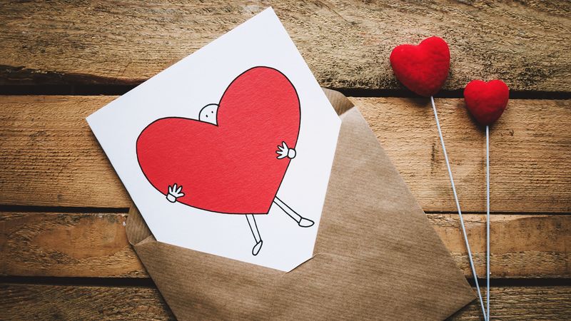postcard, heart, love, envelope, 4k