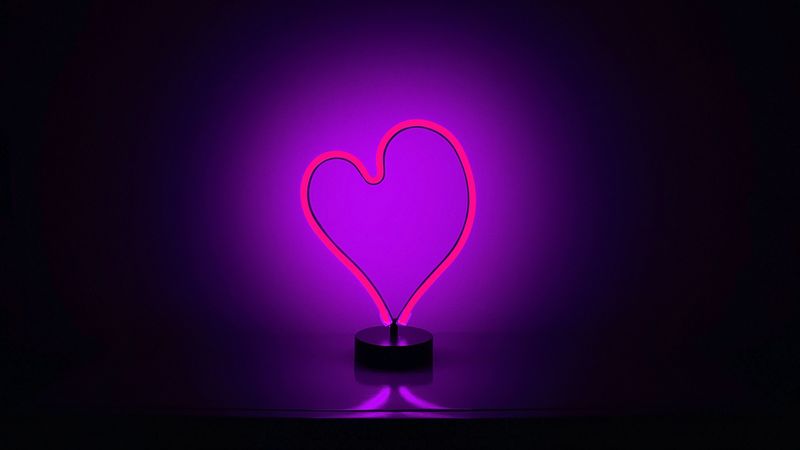 heart, neon, backlight, 4k