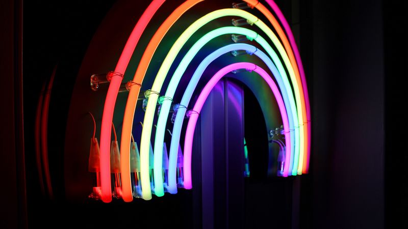 neon, light, lamp, bright, lines, 4k