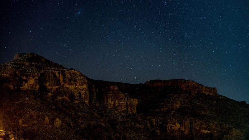 elevation, starry sky, night, 4k