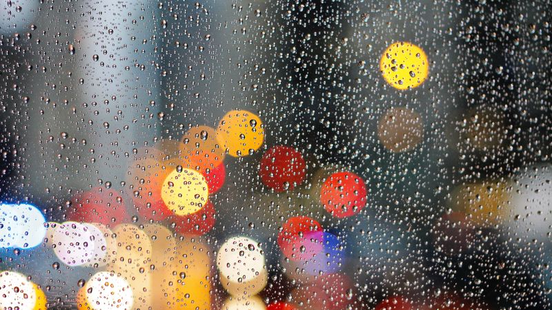 drops, glare, glass, surface, 4k