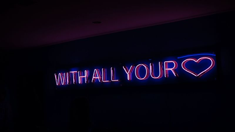 inscription, text, wall, neon, 4k