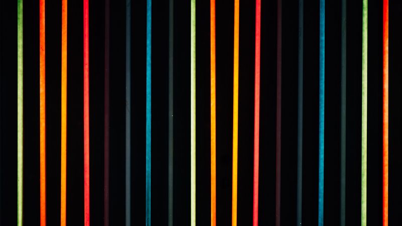 lines, multicolored, neon, light, 4k
