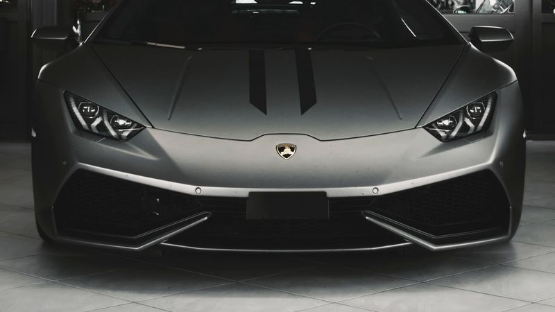 auto, headlights, sports car, bw, 4k