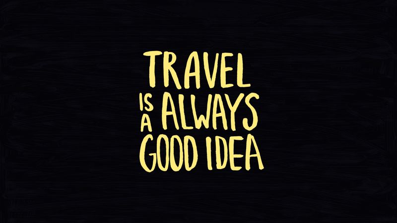 inscription, motivation, travel, dark background, 4k