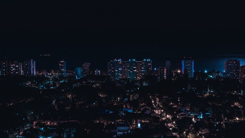 olivos, argentina, night city, buildings, city lights, 4k