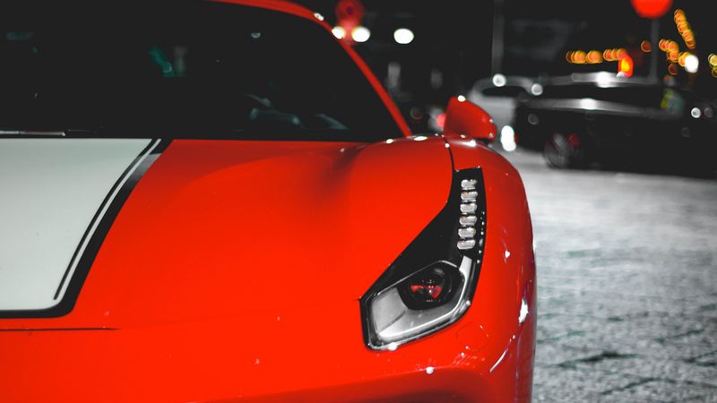 auto, front view, red, sport car, 4k