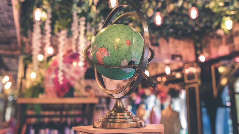 globe, stand, map, 4k