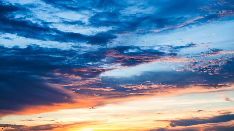 clouds, sunset, sky, 4k