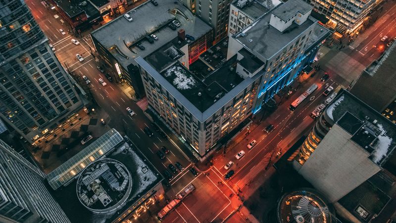 buildings, city, building, top view, 4k