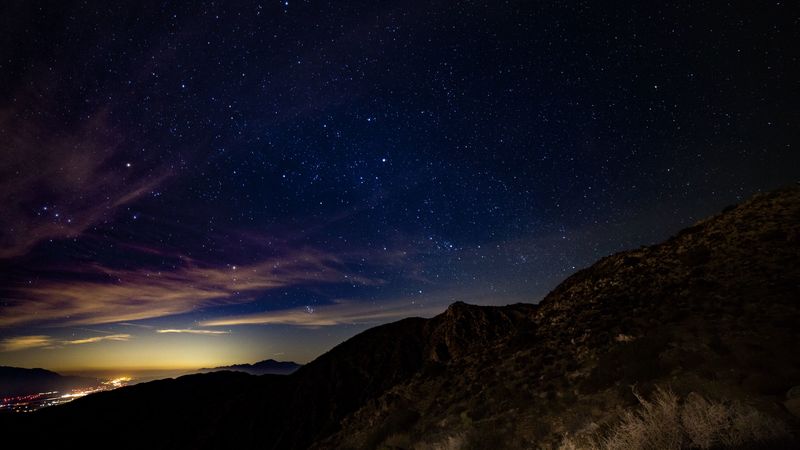 starry sky, mountains, stars, night, 4k