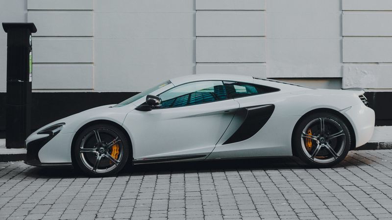 sports car, side view, white, 4k
