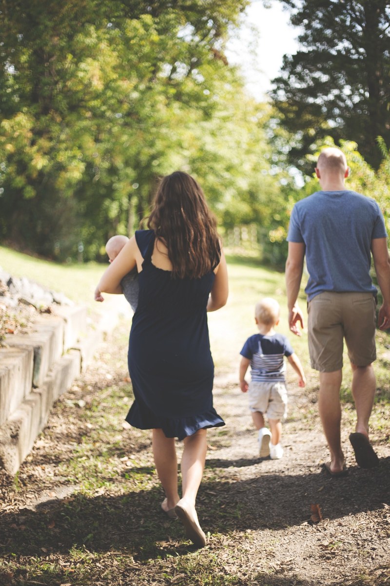 a family walk 4k