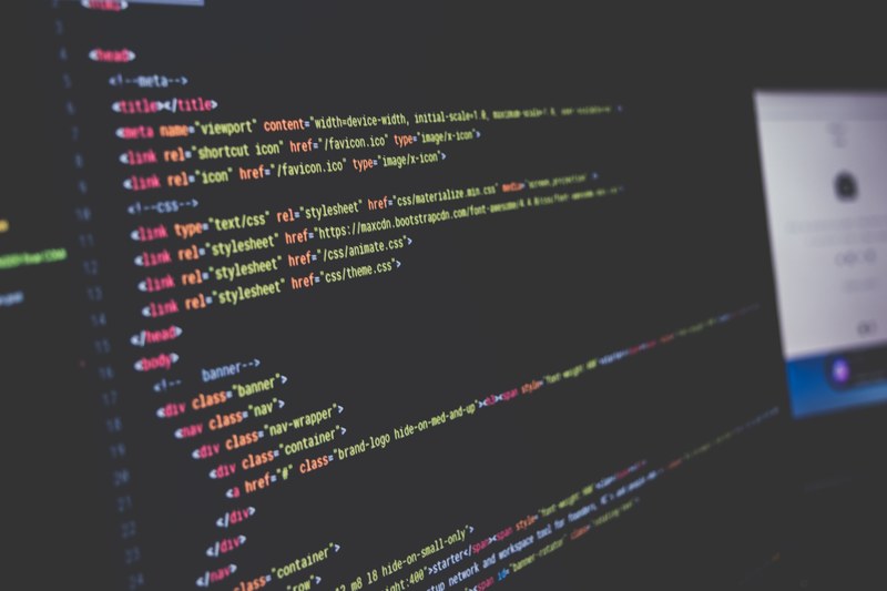 colorful lines of code on a computer screen, css code on a screen 4k
