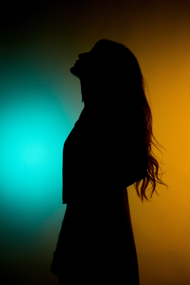silhouette woman female and colour backdrop hd, 4k