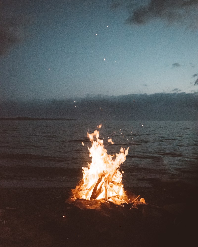 fire bonfire night time and camping hd, 4k