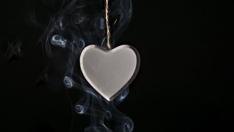 heart, smoke, thread, love, 4k