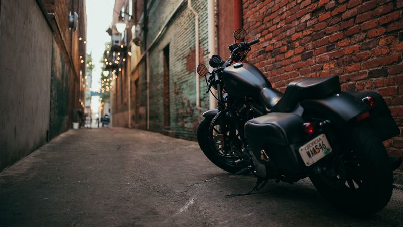 bike, motorcycle, side view, yard, 4k