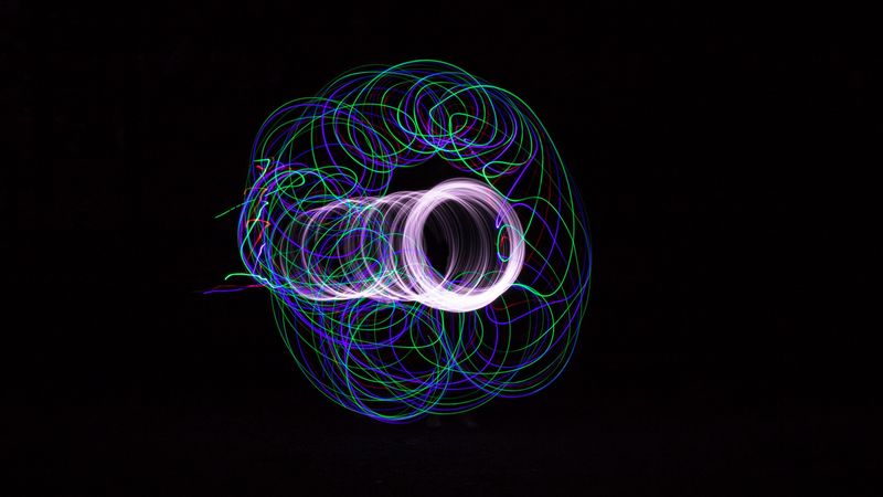 projection, light, circle, lines, 4k