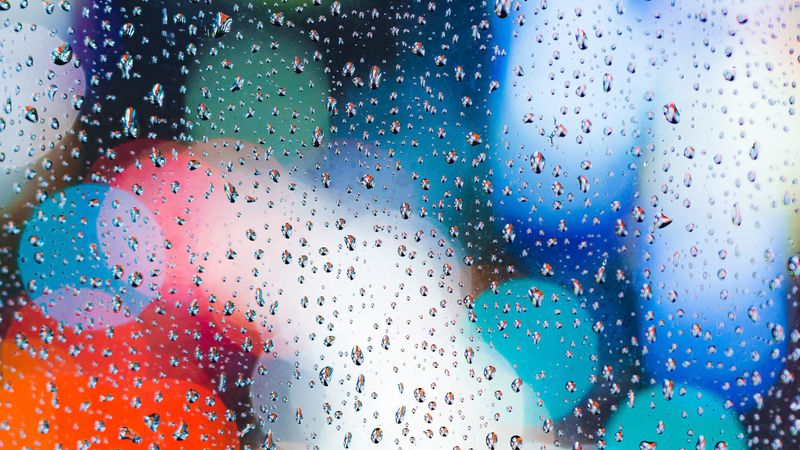 drops, glass, surface, glare, 4k