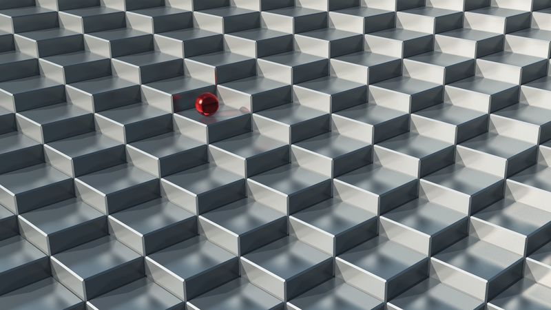 ball, cubes, space, shapes, 4k