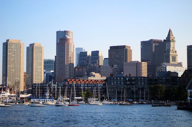 ferry sunset boston harbor and sailboat 4k