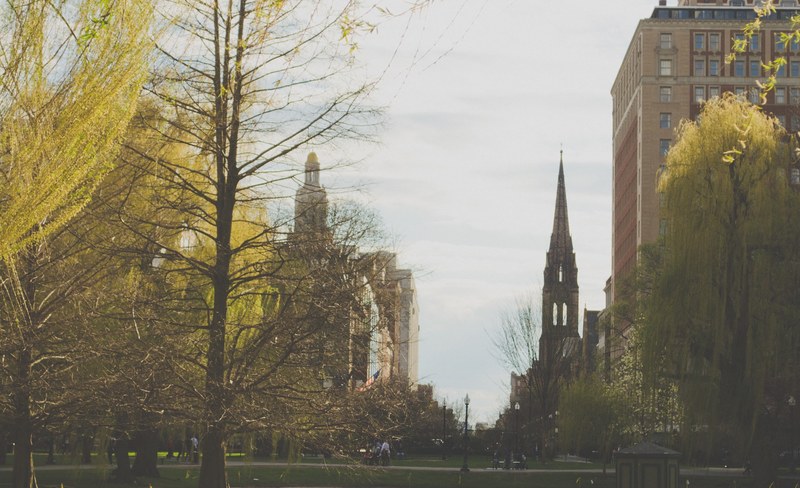 common park architecture and steeple 4k