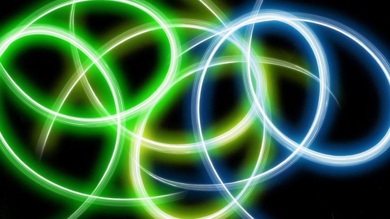 circles, lines, glowing, 4k