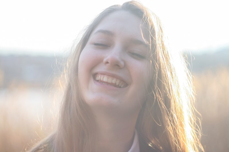 girl happy and smile 4k