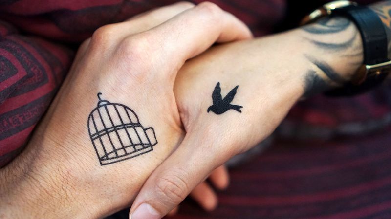 hands, tattoos, couple, love, 4k