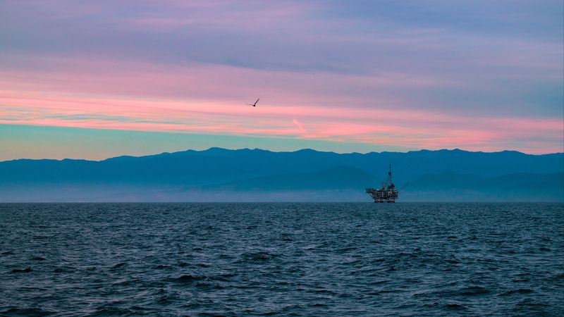 ship, skyline, sky, sunset, 4k