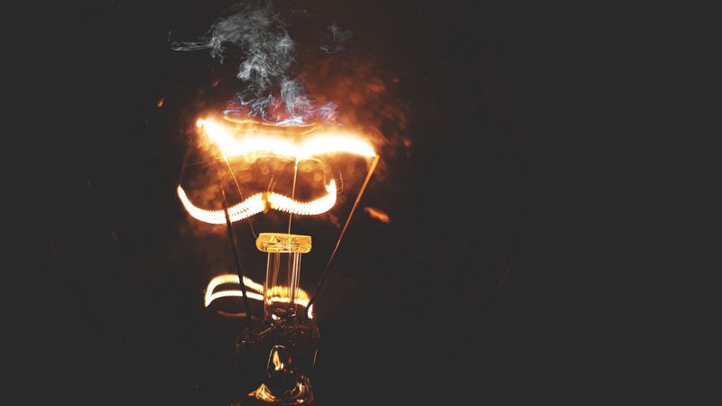 lamp, smoke, electricity, 4k