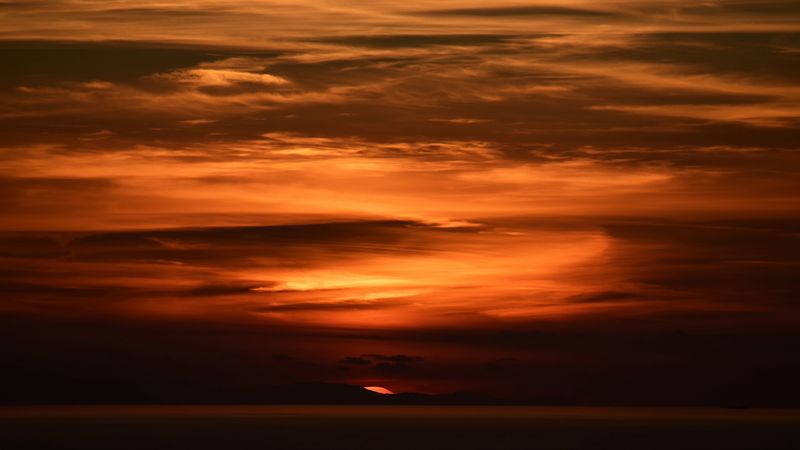 sky, clouds, sunset, bright, 4k