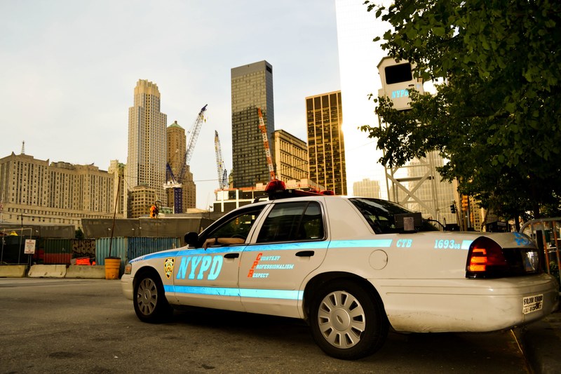 bulding ground zero new york and police 4k