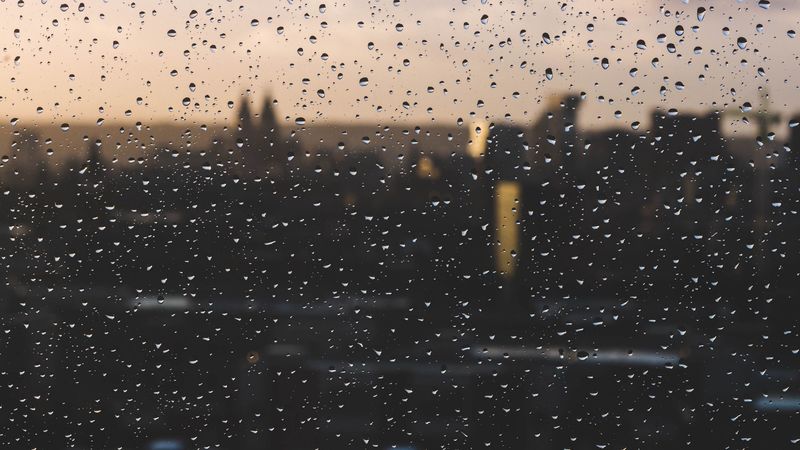 glass, drops, surface, 4k