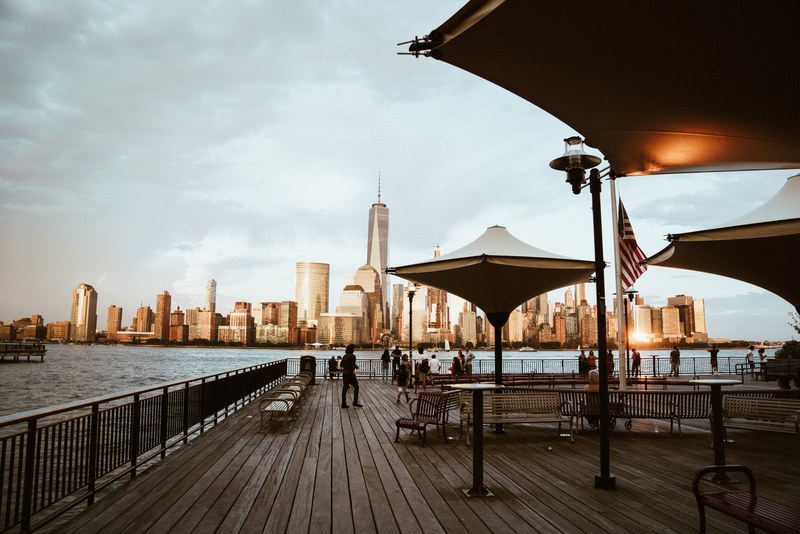 skyline new jersey world trade center and city 4k
