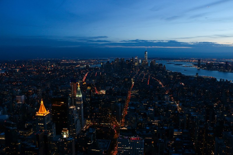 manhattan from empire state building south view 4k
