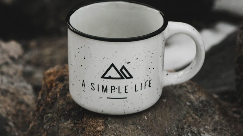mug, inscription, logo, 4k