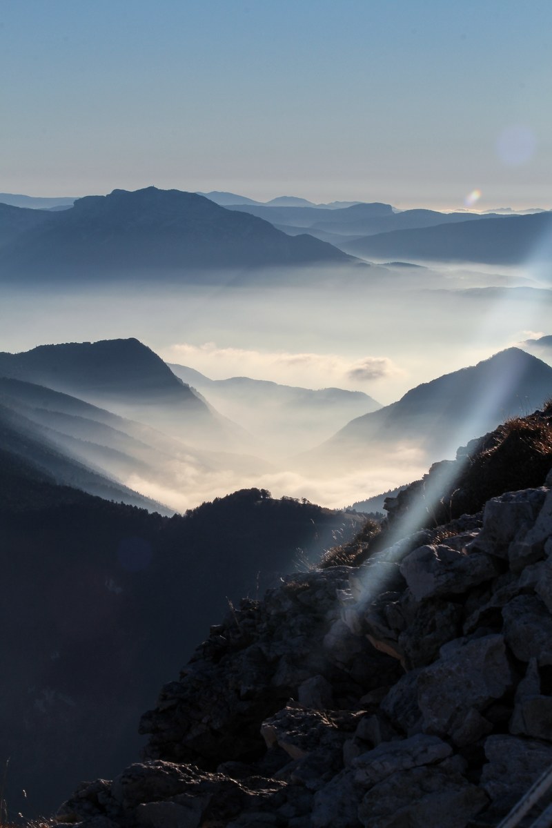 hazy vistas of dent de crolles mountains on a sunny day, above the clouds part ii 4k