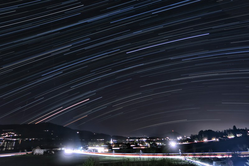 spring night sky night and star movement 4k