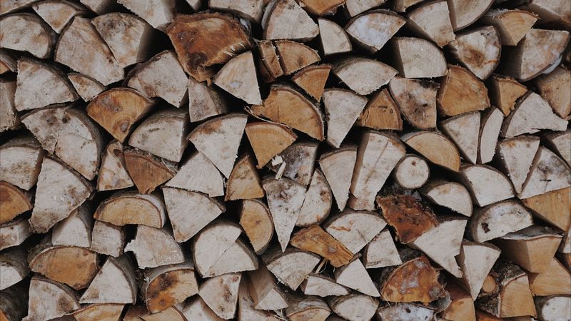 firewood, wooden, woodpile, warehouse, 4k