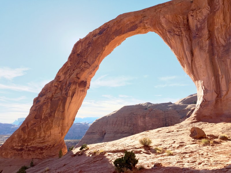arch rock mountain and hole 4k