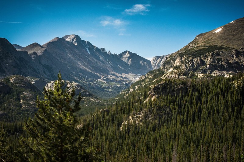 the mountains and forest of estes park, rocky mountain valley 4k