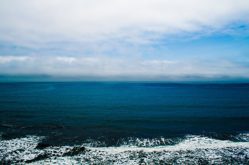drone view of the ocean horizon at stinson beach, ocean horizon drone view 4k