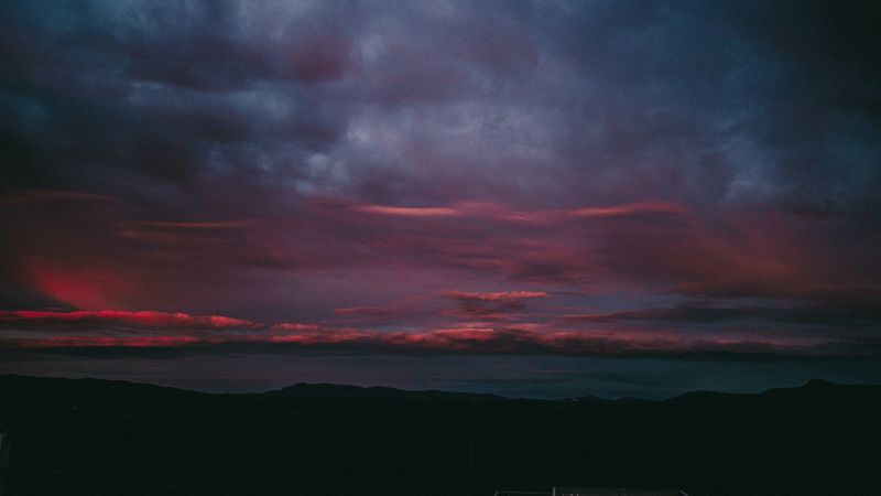 sky, clouds, evening, horizon, 4k