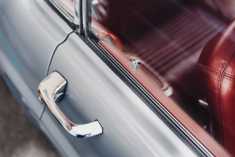macro view of a vintage cars door handle, _vintage car handle 4k