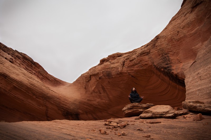 rock natural natural depression and tourist 4k