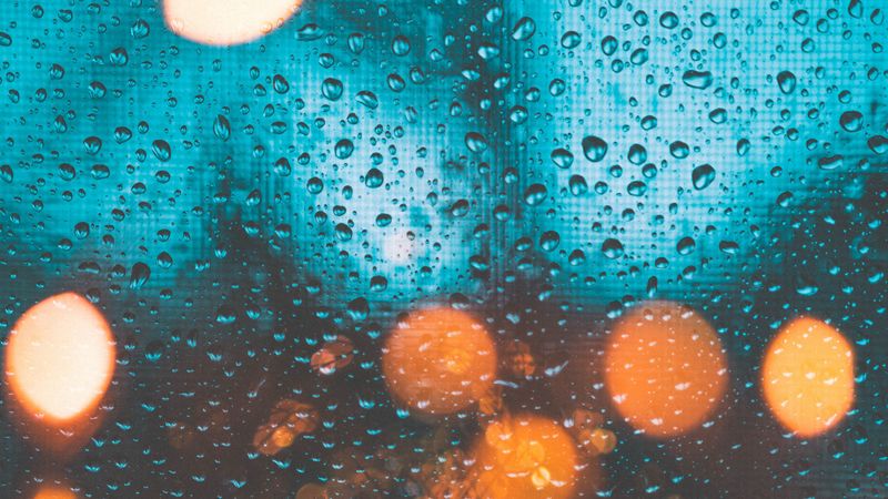 drops, surface, glare, circles, 4k